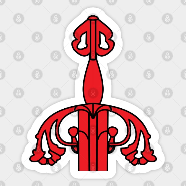 Tizona sword garnish (red) Sticker by PabloDeChenez